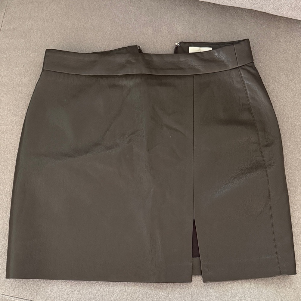 Wilfred dark brown soft faux leather Mini Skirt